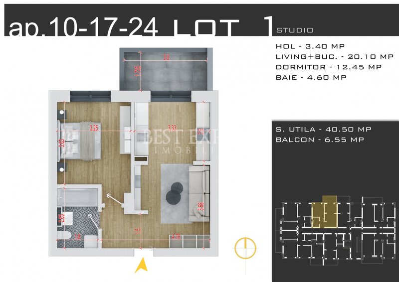 Theodor Pallady, 2 camere direct dezvoltator, incalzire in pardoseala, credit ipotecar 15%